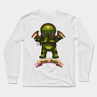 Cthulhu Free Hugs - Cute Cartoon Art Long Sleeve T-Shirt